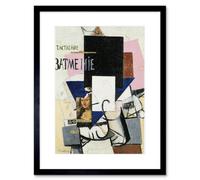 Artery8 Wall Art Print Malevich Composition Mona Lisa Framed 9X7 Inch
