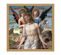 Artery8 Wall Art Print Mantegna Christ Suffering Redeemer Painting Square Framed Picture 16X16 Inch in Light Oak | Size: W16" x H16" Artery8 Light Oak W16" x H16"