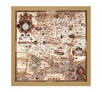 Artery8 Wall Art Print Map 1575 Saxton Hampshire Southampton Wight Replica Square Framed Picture 16X16 Inch in Light Oak | Size: W16" x H16" Artery8 Light Oak W16" x H16"