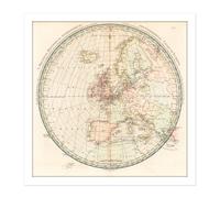 Artery8 Wall Art Print Map Andrews 1797 Political Historical Commercial Europe Square Framed Picture 16X16 Inch in White | Size: W16" x H16" Artery8 White W16" x H16"