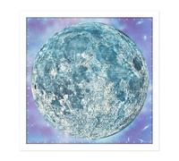 Artery8 Wall Art Print Map Hammond 1966 Moon Chart Space Lunar Diagram Square Framed Picture 16X16 Inch in White | Size: W16" x H16" Artery8 White W16" x H16"