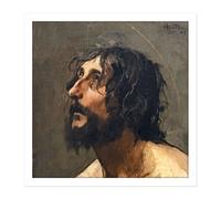 Artery8 Wall Art Print Martin Henri Self Portrait As John Baptist Painting Square Framed Picture 16X16 Inch in White | Size: W16" x H16" Artery8 White W16" x H16"