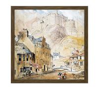 Artery8 Wall Art Print Mcculloch Edinburgh Castle Foot Vennel Painting Square Framed Picture 16X16 Inch in Brown | Size: W16" x H16" Artery8 Brown W16" x H16"