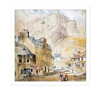 Artery8 Wall Art Print Mcculloch Edinburgh Castle Foot Vennel Painting Square Framed Picture 16X16 Inch in White | Size: W16" x H16" Artery8 White W16" x H16"