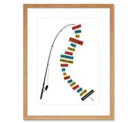 Artery8 Wall Art Print Men Fishing Typography Framed in Beige | Size: W7" x H9" Artery8 Beige W7" x H9"