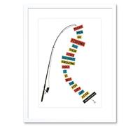 Artery8 Wall Art Print Men Fishing Typography Framed in White | Size: W7" x H9" Artery8 White W7" x H9"