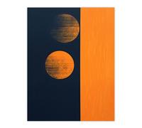 Artery8 Wall Art Print Midnight Blue & Pumpkin Minimalist Abstract Risograph Screen Full Moon Phases Poster | Size: W18" x H24" Artery8 Multicolor W18" x H24"