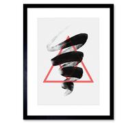 Artery8 Wall Art Print Minimalist Brush Stroke Artwork Framed 9X7 Inch in Black | Size: W7" x H9" Artery8 Black W7" x H9"