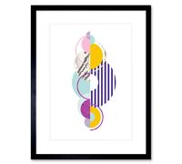 Artery8 Wall Art Print Minimalist Circles Artwork Framed 9X7 Inch in Black | Size: W7" x H9" Artery8 Black W7" x H9"