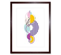 Artery8 Wall Art Print Minimalist Circles Artwork Framed 9X7 Inch in Brown | Size: W7" x H9" Artery8 Brown W7" x H9"