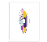 Artery8 Wall Art Print Minimalist Circles Artwork Framed 9X7 Inch in White | Size: W7" x H9" Artery8 White W7" x H9"