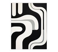 Artery8 Wall Art Print Minimalist Curves Shapes Abstract Black White Geometric Poster | Size: W24" x H32" Artery8 Black W24" x H32"