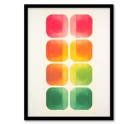 Artery8 Wall Art Print Mixed Signals Traffic Lights Abstract Geometric Minimalist Art Framed in Black | Size: W12" x H16" Artery8 Black W12" x H16"