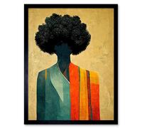Artery8 Wall Art Print Modern Abstract African Tribal Art Framed in Black | Size: W12" x H16" Artery8 Black W12" x H16"