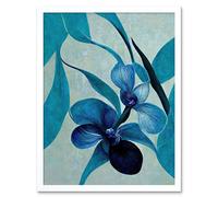 Artery8 Wall Art Print Modern Abstract Blue Orchid Modern Art Framed in White | Size: W12" x H16" Artery8 White W12" x H16"