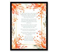 Wall Art Print Modern Blessed Beatitudes Orange Pope Francis Quote Bible Framed Art Artery8 Orange A4