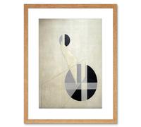 Artery8 Wall Art Print Moholy Nagy Composition A XX Abstract Artwork Framed 9X7 Inch in Beige | Size: W7" x H9" Artery8 Beige W7" x H9"