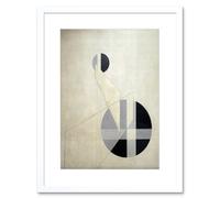 Artery8 Wall Art Print Moholy Nagy Composition A XX Abstract Artwork Framed 9X7 Inch in White | Size: W7" x H9" Artery8 White W7" x H9"