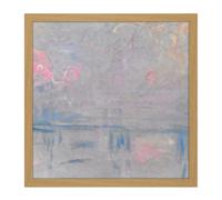 Artery8 Wall Art Print Monet Claude Charing Cross Bridge Crossed Square Framed Picture 16X16 Inch in Light Oak | Size: W16" x H16" Artery8 Light Oak W16" x H16"