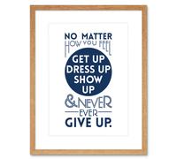 Artery8 Wall Art Print Motivational Get Up Never Give Up Framed in Beige | Size: W7" x H9" Artery8 Beige W7" x H9"