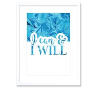 Artery8 Wall Art Print Motivational I Can & Will Texture Framed in White | Size: W7" x H9" Artery8 White W7" x H9"