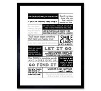 Artery8 Wall Art Print Motivational Manifesto Advice Typography Grid Framed 9X7 Inch