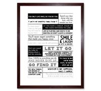Artery8 Wall Art Print Motivational Manifesto Advice Typography Grid Framed in Brown | Size: W7" x H9" Artery8 Brown W7" x H9"