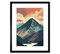 Artery8 Wall Art Print Mountain Hill Sunrise Boho Landscape Artwork Framed 9X7 Inch