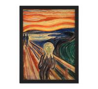 Artery8 Wall Art Print Munch The Scream Large Framed Wall Décor Art in Black | Size: W18" x H24" Artery8 Black W18" x H24"