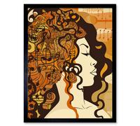 Artery8 Wall Art Print Music Festival Retro Boho Poster Art Framed in Black | Size: W12" x H16" Artery8 Black W12" x H16"