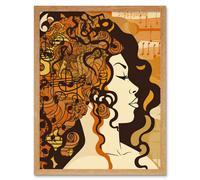 Artery8 Wall Art Print Music Festival Retro Boho Poster Art Framed in Light Oak | Size: W12" x H16" Artery8 Light Oak W12" x H16"