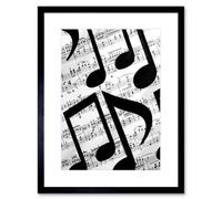 Artery8 Wall Art Print Musical Notes Sheet Music Framed 9X7 Inch