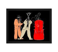 Artery8 Wall Art Print Musicians Jazz Modern Large Large Framed Wall Décor Art in White | Size: W18" x H24" Artery8 White W18" x H24"
