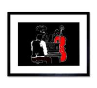 Artery8 Wall Art Print Musicians Jazz Piano Art Framed 9x7 inch in Black | Size: W7" x H9" Artery8 Black W7" x H9"