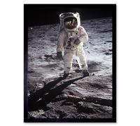 Apollo 11 Astronaut Aldrin Armstrong 50th Anniversary Moon Landing Art Print Framed Poster Wall Decor 12x16 inch
