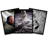 Artery8 Wall Art Print NASA Apollo 11 Space Armstrong Aldrin Moon Landing Anniversary Black Framed Pack of 3 | Size: W12" x H16" Artery8 Multicolor W12" x H16"