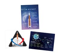 Artery8 Wall Art Print NASA Artemis 1 Moon Mission Rocket Space Launch System Flight Test Mission Badge Emblem A4 Poster Pack of 3 Artery8 Multicolor A4