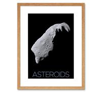 Artery8 Wall Art Print NASA Asteroid 243 Ida Space Poster Artwork Framed 9X7 Inch in Beige | Size: W7" x H9" Artery8 Beige W7" x H9"