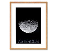 Artery8 Wall Art Print NASA Asteroid Protoplanet Vesta North Pole Poster Artwork Framed 9X7 Inch in Beige | Size: W7" x H9" Artery8 Beige W7" x H9"