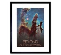 Artery8 Wall Art Print NASA Beyond Solar System Eagle Nebula's Pillars of Creation Poster Artwork Framed 9X7 Inch in Black | Size: W7" x H9" Artery8 Black W7" x H9"
