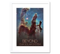 Artery8 Wall Art Print NASA Beyond Solar System Eagle Nebula's Pillars of Creation Poster Artwork Framed 9X7 Inch in White | Size: W7" x H9" Artery8 White W7" x H9"