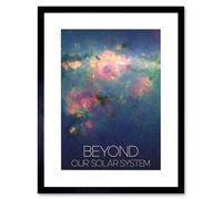 Artery8 Wall Art Print NASA Beyond Solar System Glowing Milky Way Spiral Galaxy Poster Artwork Framed 9X7 Inch in Black | Size: W7" x H9" Artery8 Black W7" x H9"