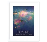 Artery8 Wall Art Print NASA Beyond Solar System Glowing Milky Way Spiral Galaxy Poster Artwork Framed 9X7 Inch in White | Size: W7" x H9" Artery8 White W7" x H9"