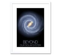 Artery8 Wall Art Print NASA Beyond Solar System Milky Way Spiral Galaxy Poster Artwork Framed 9X7 Inch in White | Size: W7" x H9" Artery8 White W7" x H9"