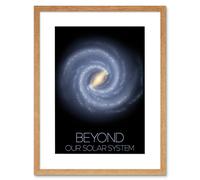 Artery8 Wall Art Print NASA Beyond Solar System Milky Way Spiral Galaxy Poster Artwork Framed 9X7 Inch in Beige | Size: W7" x H9" Artery8 Beige W7" x H9"