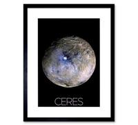 Artery8 Wall Art Print Nasa Dwarf Planet Ceres False-Color Poster Artwork Framed 9X7 Inch