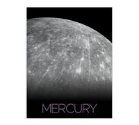Artery8 Wall Art Print Nasa Explore Mercury Messenger Spacecraft Space Planet Hokusai Crater Rainbow Thermal Poster in Grey | Size: W24" x H32" Artery8 Grey W24" x H32"