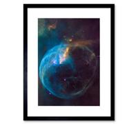 Artery8 Wall Art Print Nasa Hubble Space Telescope Bubble Nebula Ngc 7635 Cassiopeia Artwork Framed 9X7 Inch