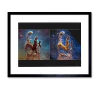 Artery8 NASA James Webb Hubble Comparison Space Telescope Pillars of Creation Eagle Nebula Artwork Framed Wall Art Print 9X7 Inch