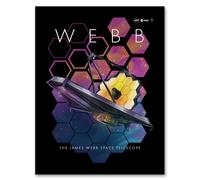 Artery8 Wall Art Print NASA James Webb Space Telescope 1st Anniversary Black Bedroom Decor Space Aesthetic Art Framed | Size: A4 Artery8 Black A4